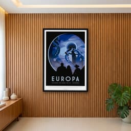 Quadro Decorativo EUROPA - Cartaz de Turismo Visão do Futuro da NASA do Espaço