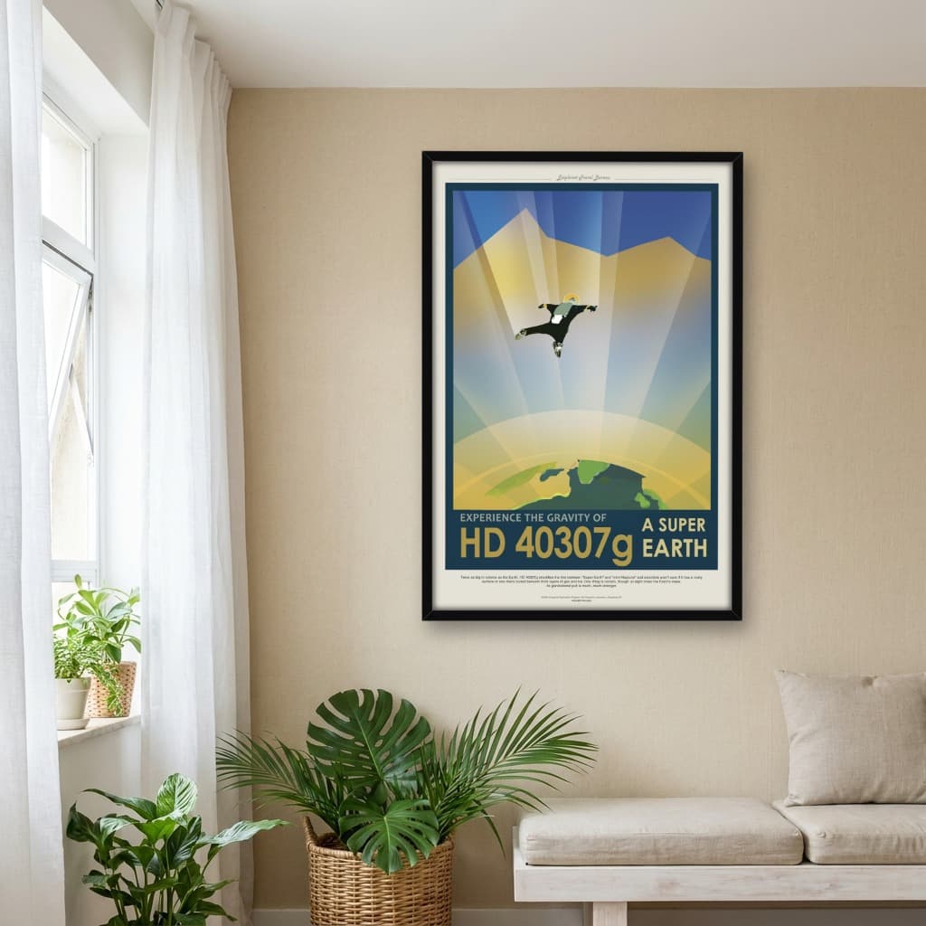Quadro Decorativo HD40307G - Cartaz de Turismo Visão do Futuro da NASA do Espaço