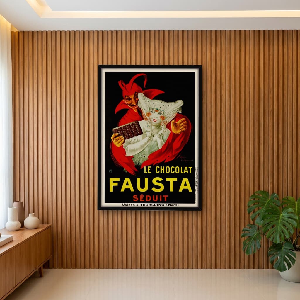 Quadro Decorativo Le Chocolat Fausta Séduit - Cartaz Vintage