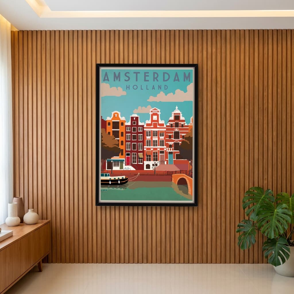 Quadro Decorativo Turismo Holanda Amsterdã Ilustração