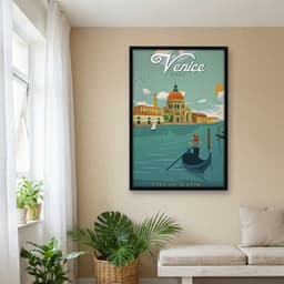 Quadro Decorativo Turismo Itália Veneza Ilustração