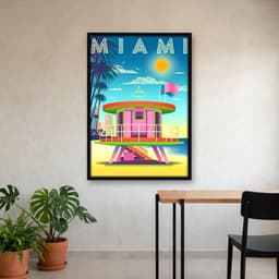 Quadro Decorativo Turismo Miami Ilustração