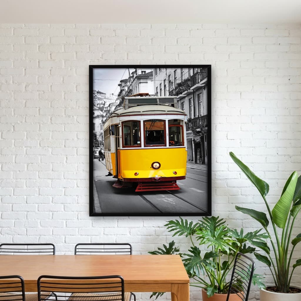 Quadro Decorativo Velho Bonde Amarelo em Lisboa