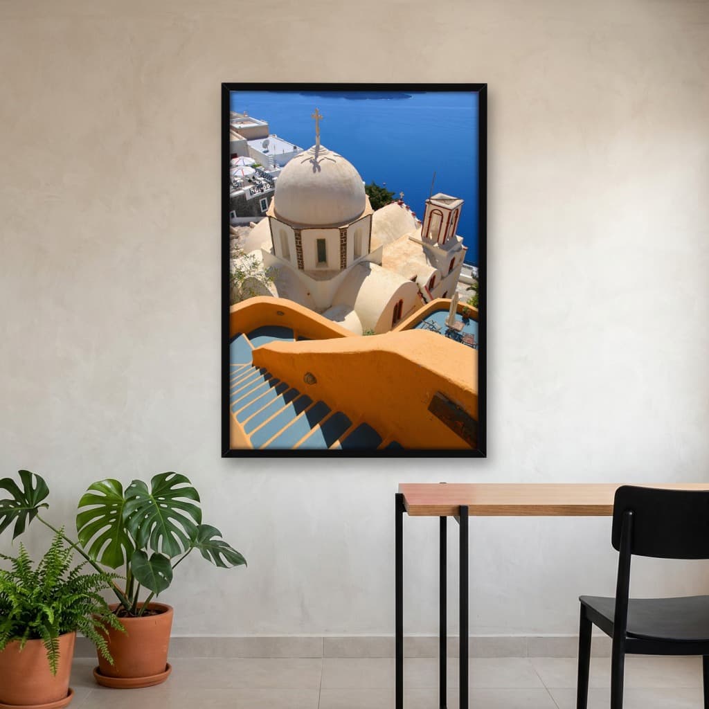 Quadro Decorativo Igreja de Santorini