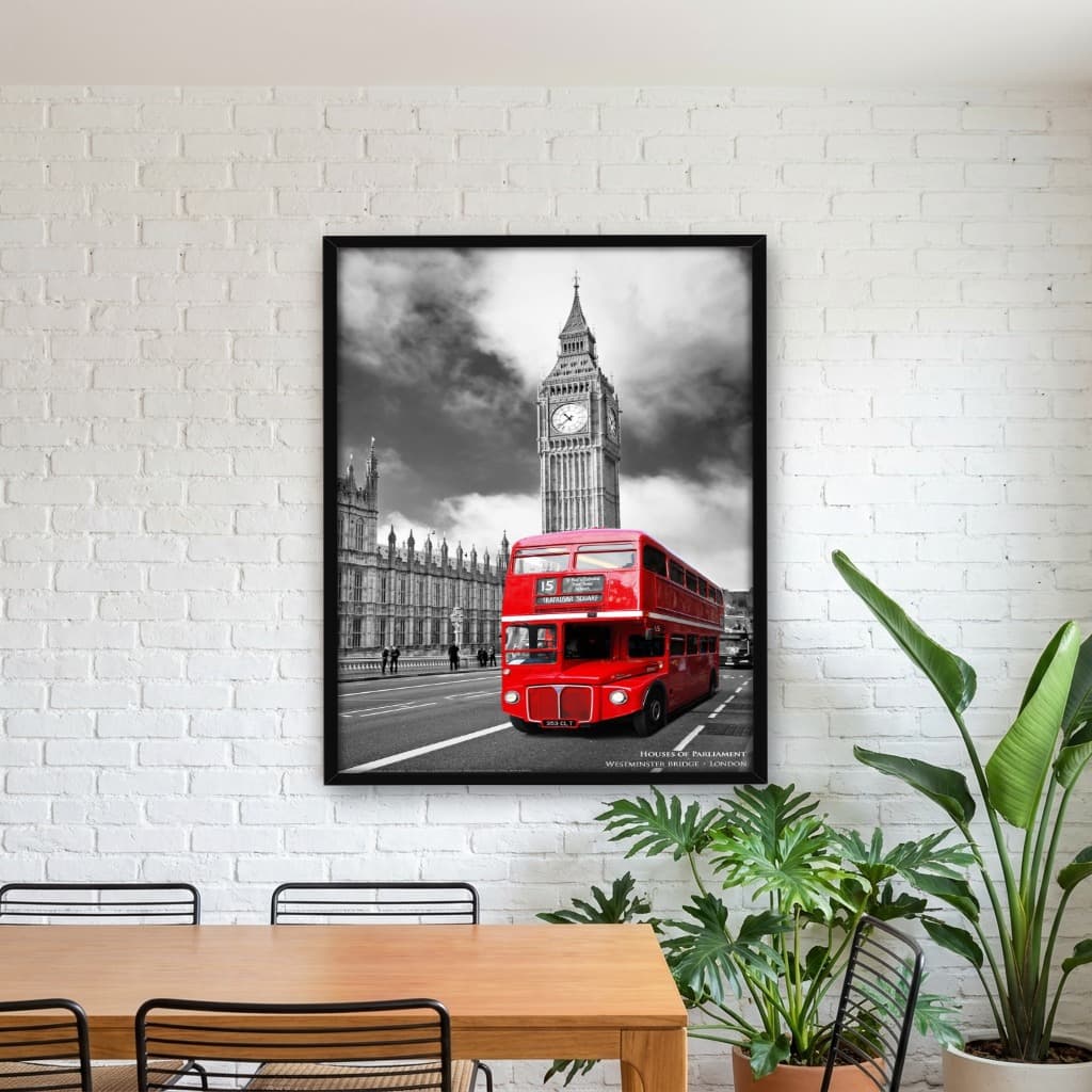 Quadro Decorativo Houses of Parliament - The Red Bus