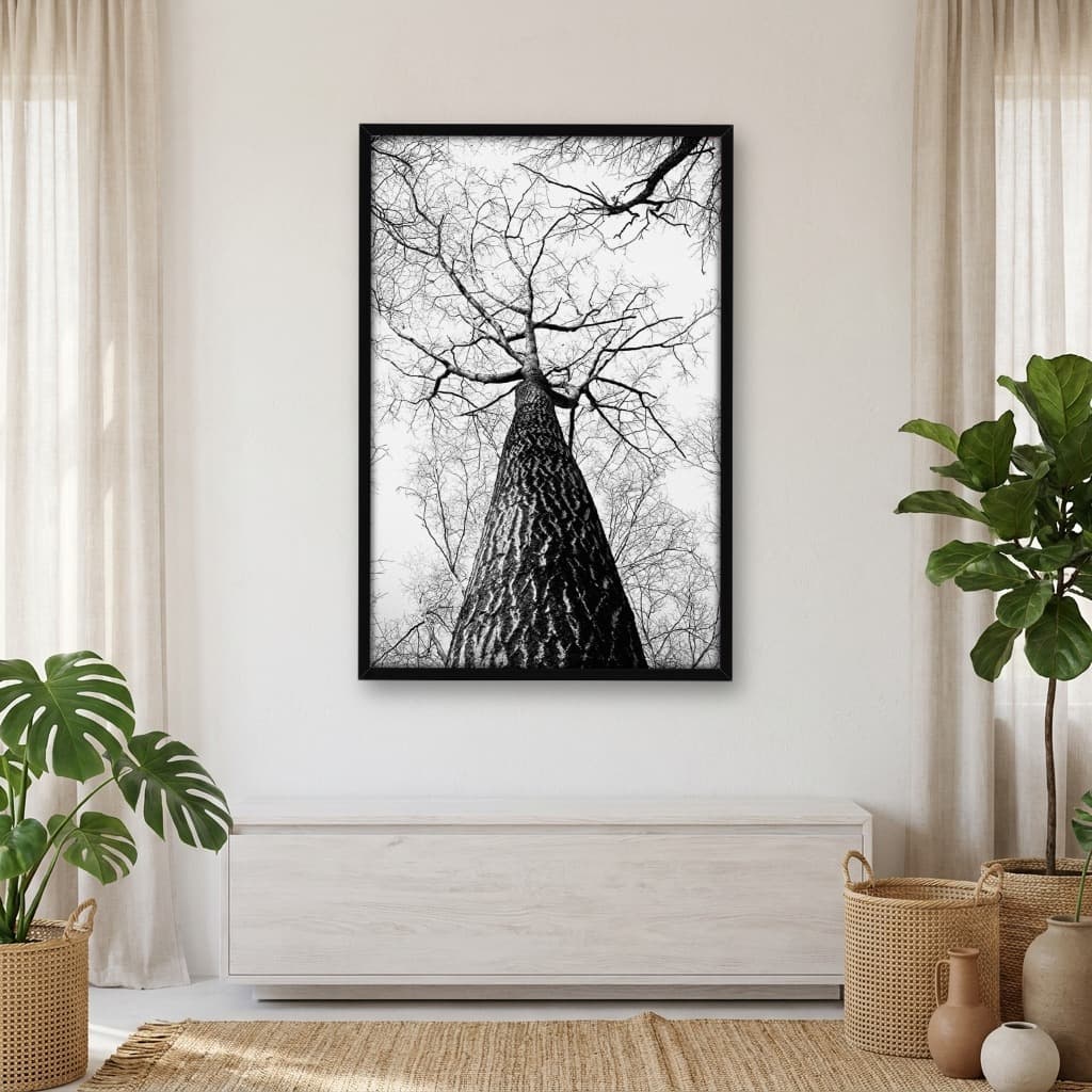 Quadro Decorativo Ramos Preto e Branco