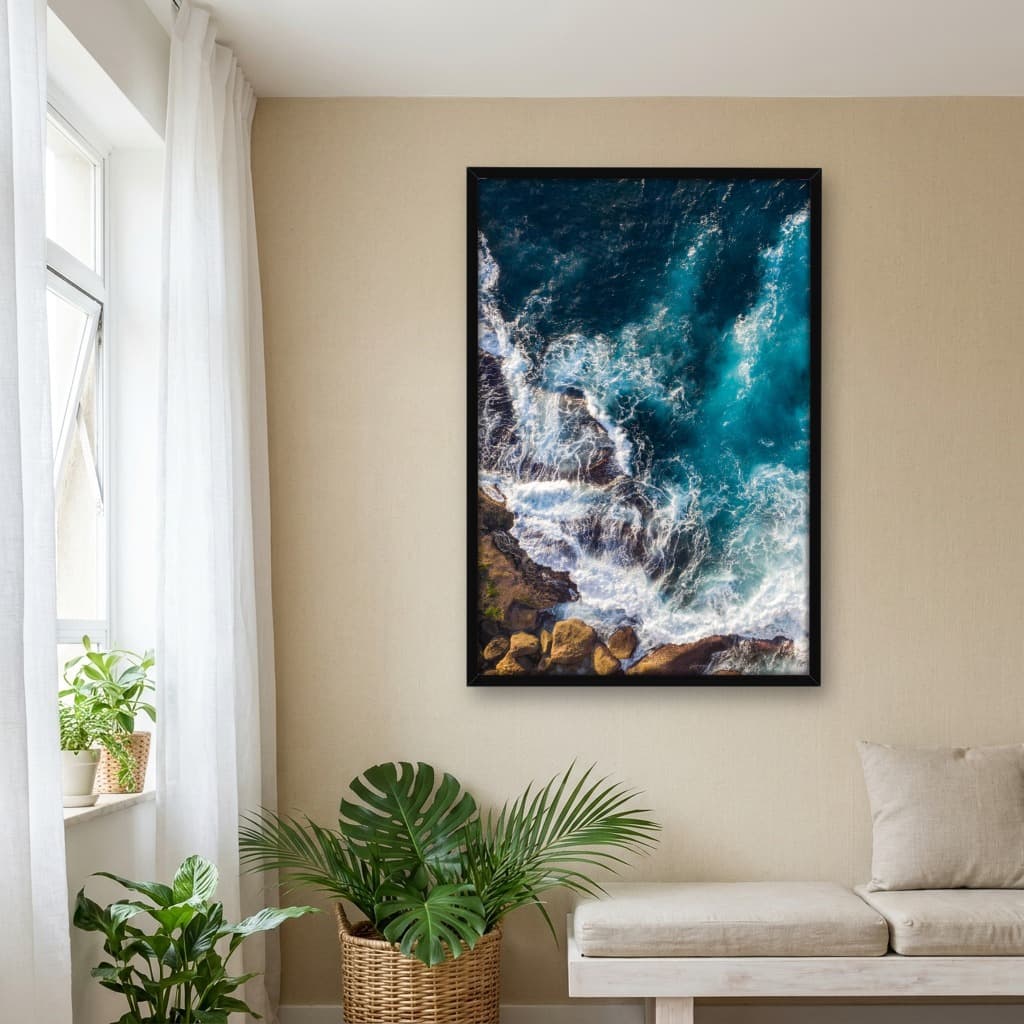 Quadro Decorativo Rocha e Ondas -vs01