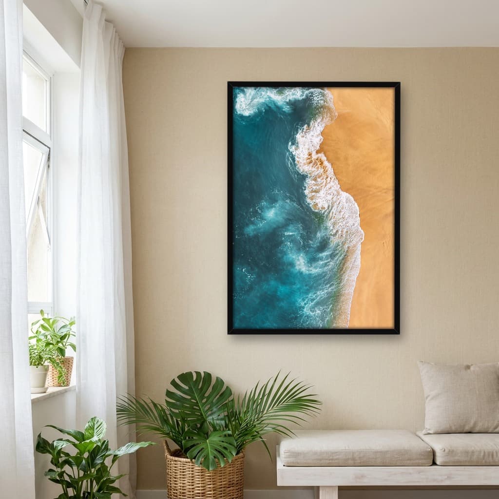 Quadro Decorativo Vista panorâmica da praia de areia