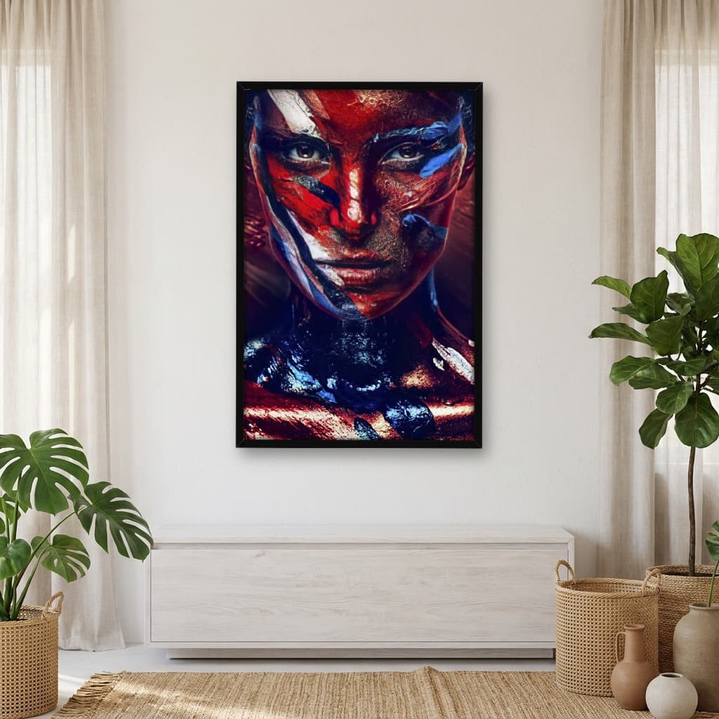 Quadro Decorativo Body Art Colorido Pintura