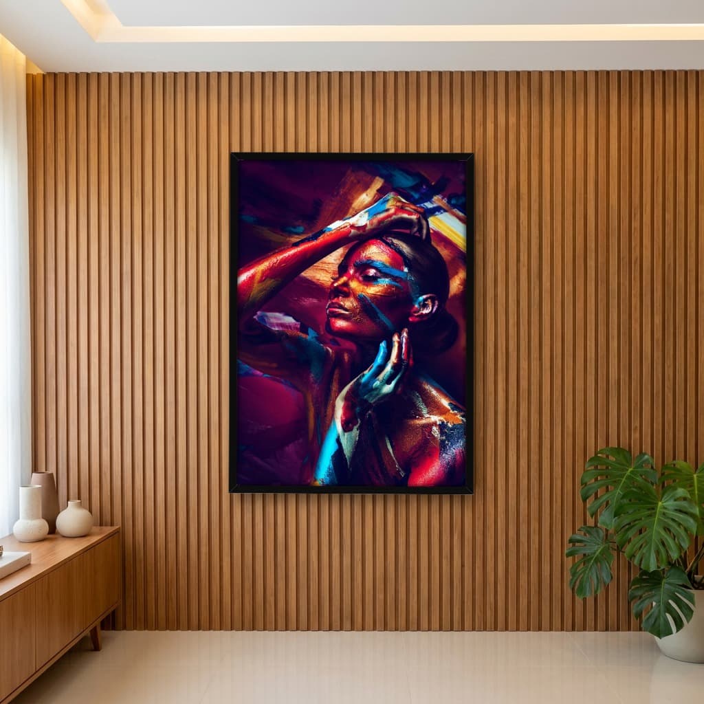 Quadro Decorativo Body Art Colorido Art Photo