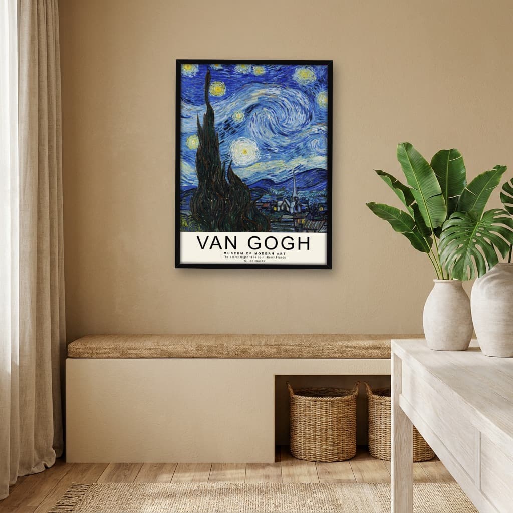 Quadro Decorativo A Noite Estrelada de Vincent van Gogh Pintura