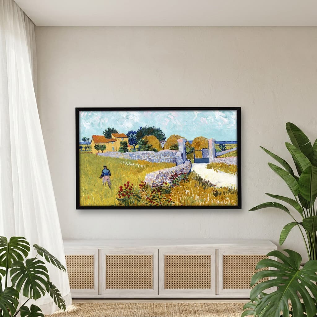 Quadro Decorativo Pintura Casa de camponeses na Provença Obra do Artista Vincent van Gogh