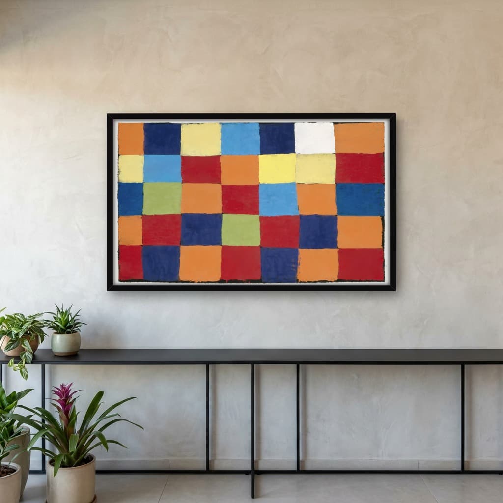Quadro Decorativo Pintura Qu 1 Color Chart 1930 Obra do Artista Paul Klee