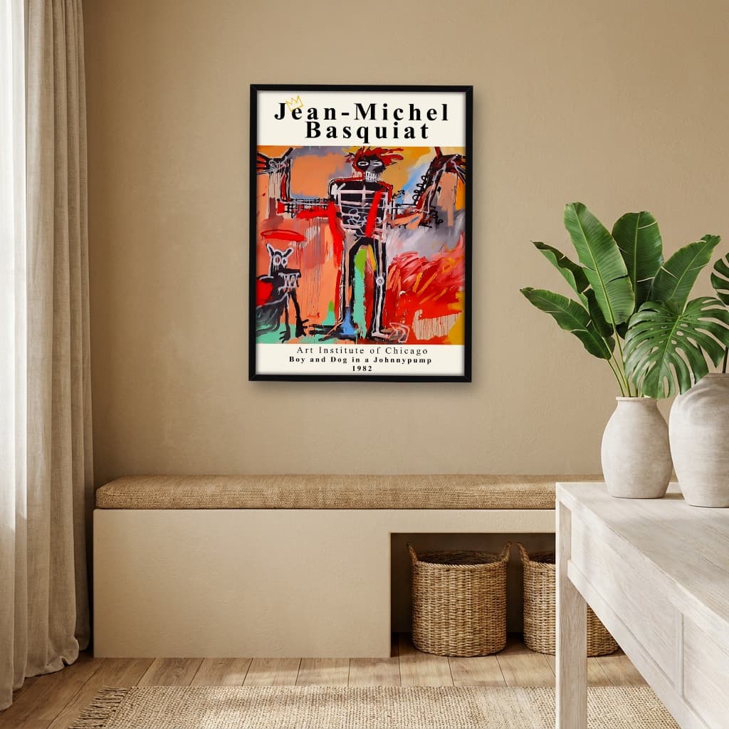 Quadro Decorativo Boy and Dog in a Johnnypump de Jean Michel Basquiat Arte Grafite