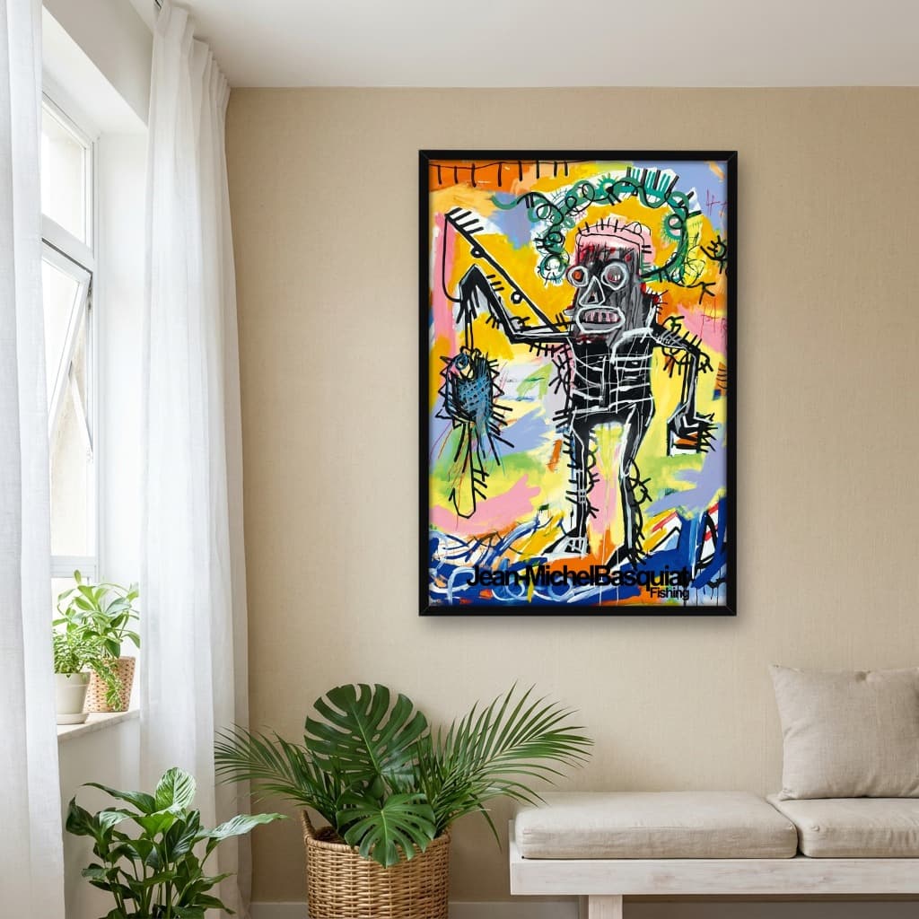 Quadro Decorativo Fishing de Jean Michel Basquiat Arte Grafite
