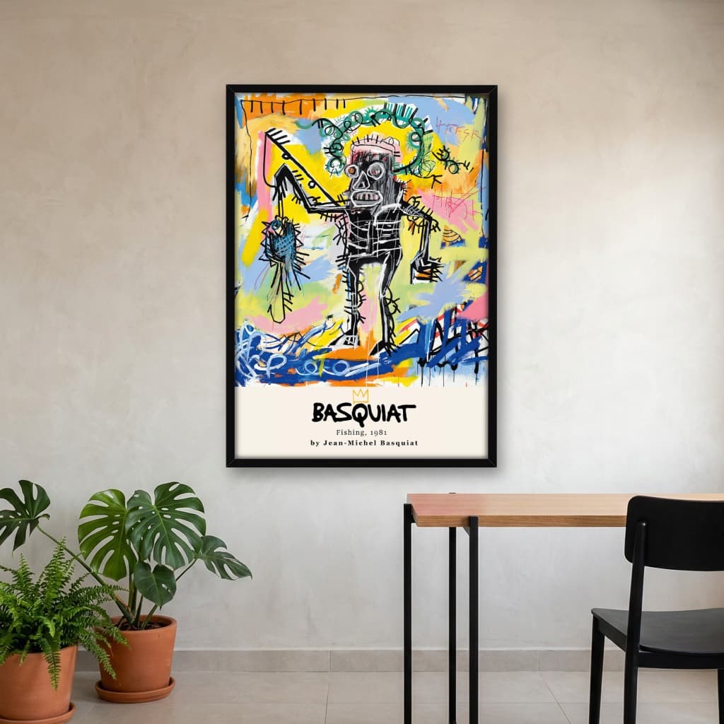 Quadro Decorativo Pescador de Jean Michel Basquiat Arte Grafite
