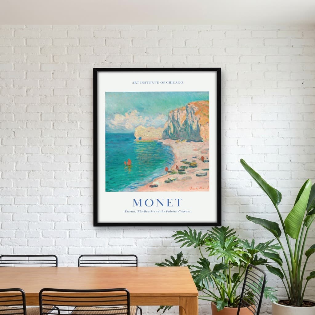 Quadro Decorativo The Beach and the Falaise D'Amont em Posterlou Obra do Artista Claude Monet