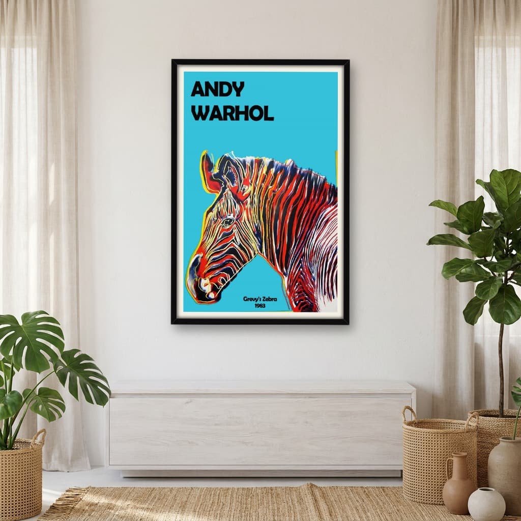 Quadro Decorativo Zebra Obra do Artista Andy Warhol