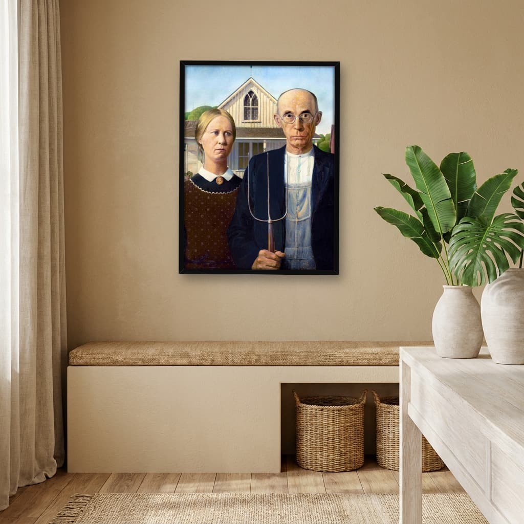 Quadro Decorativo American Gothic - Grant Wood