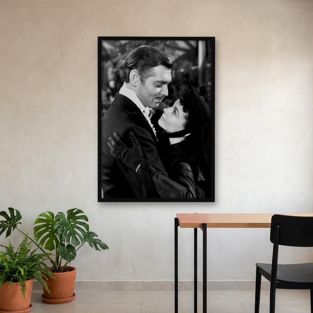 Quadro Decorativo Clark Gable e Vivien Leigh - ...E o Vento Levou