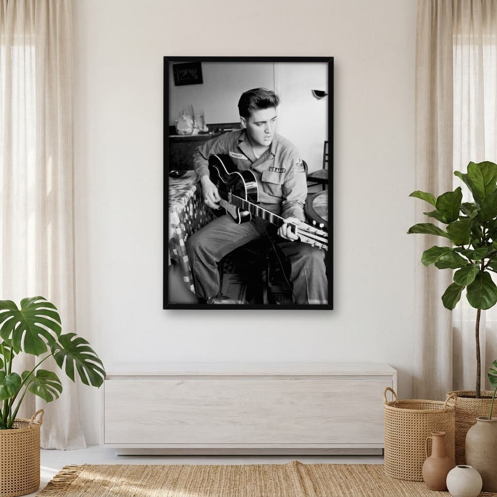 Quadro Decorativo Elvis Presley com Violão