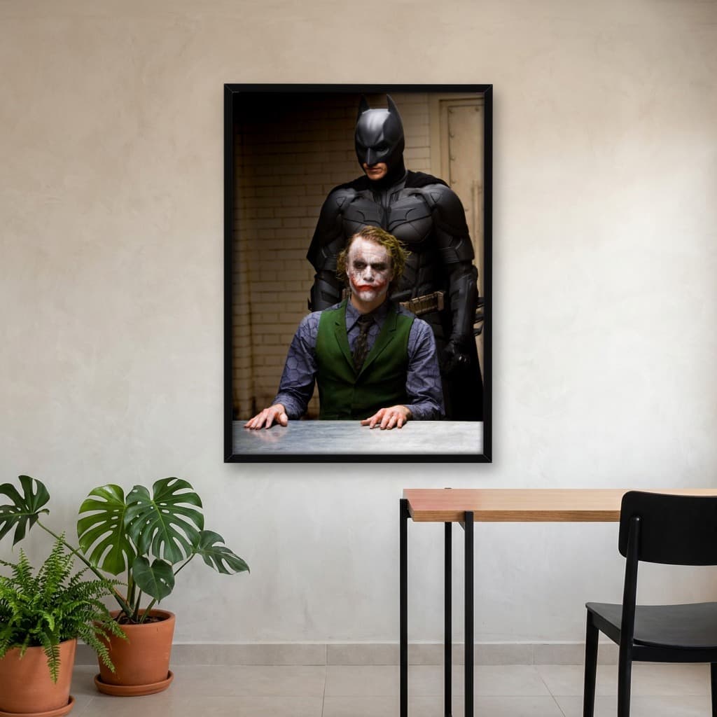 Quadro Decorativo Heath Ledger e Christian Bale