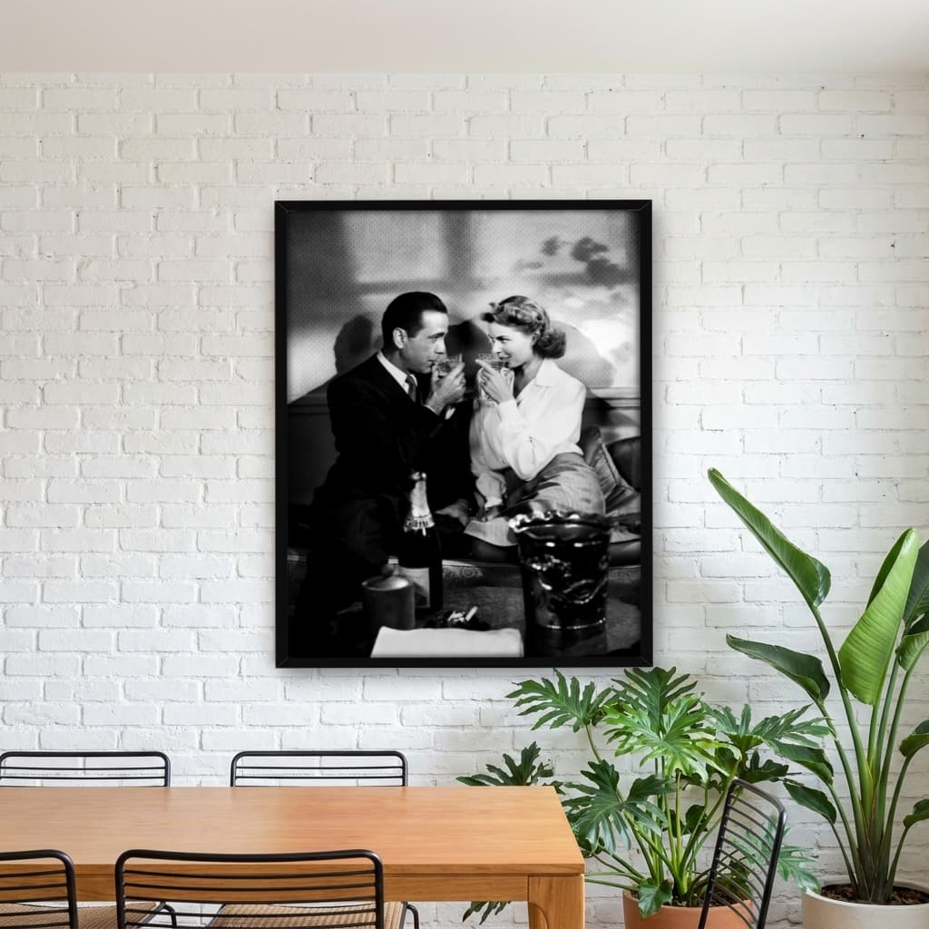 Quadro Decorativo Humphrey Bogart e Ingrid Bergman