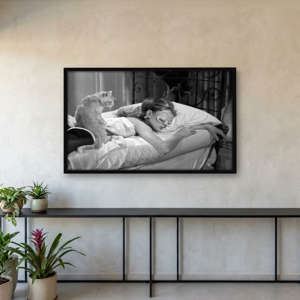 Quadro Decorativo Audrey Hepburn - Dormindo