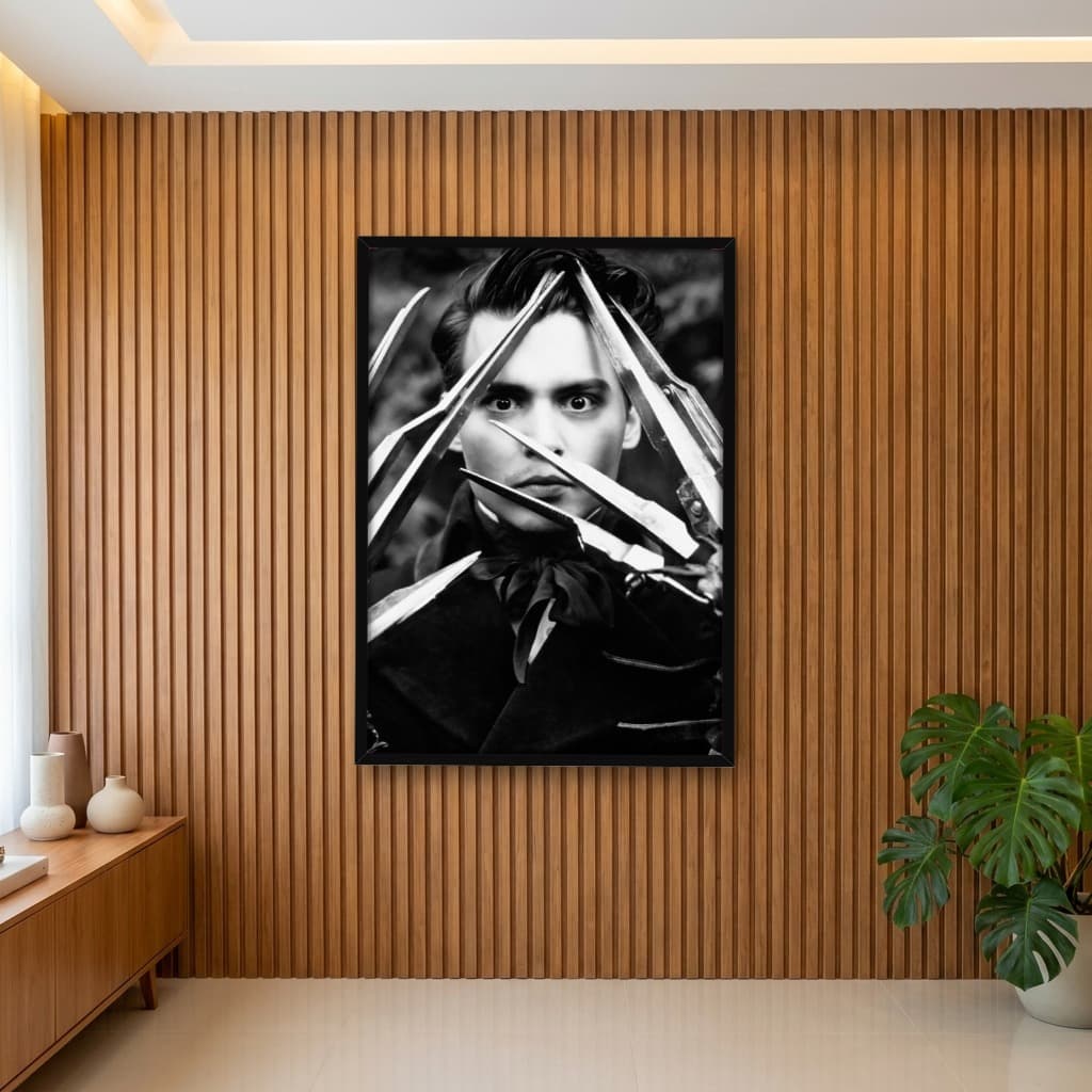 Quadro Decorativo Johnny Depp Mãos de Tesoura