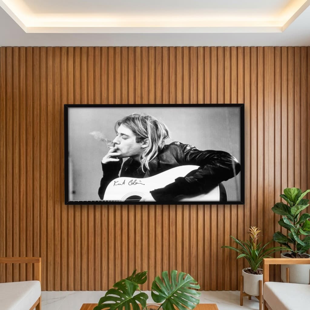 Quadro Decorativo Kurt Cobain com violão