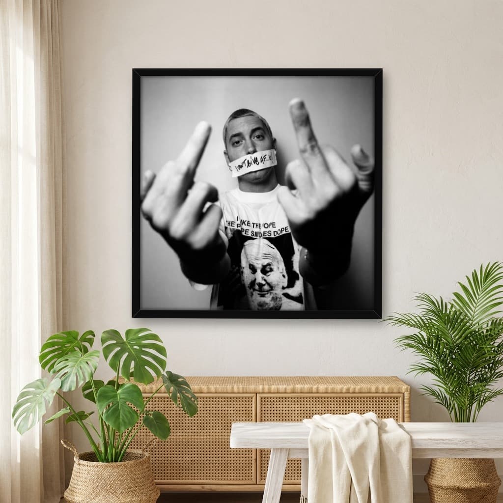 Quadro Decorativo Eminem - Double Middle Finger