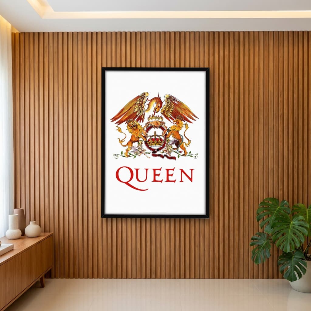 Quadro Decorativo Queen - Brasão com Fundo Branco