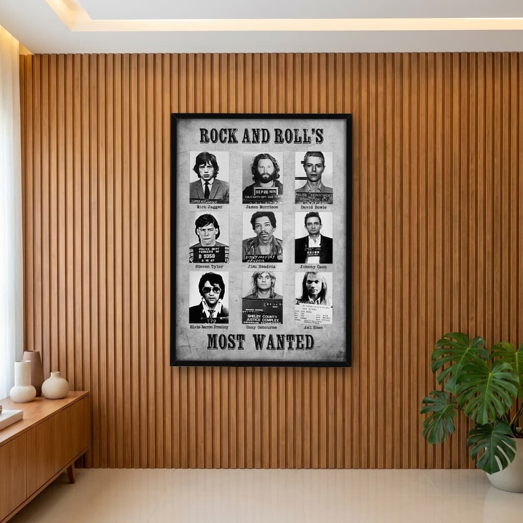 Quadro Decorativo Rock and Roll's Most Wanted
