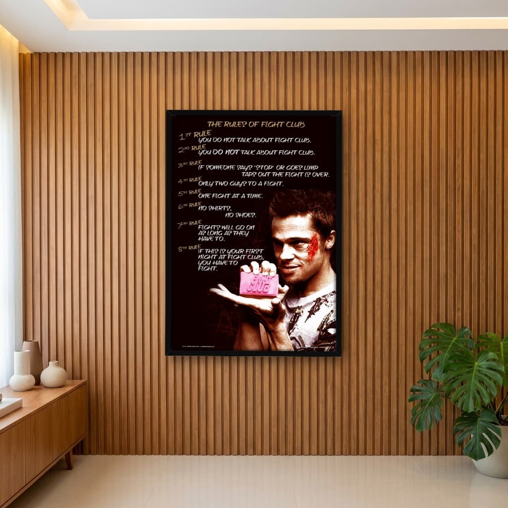 Quadro Decorativo Clube da Luta - As 8 Regras