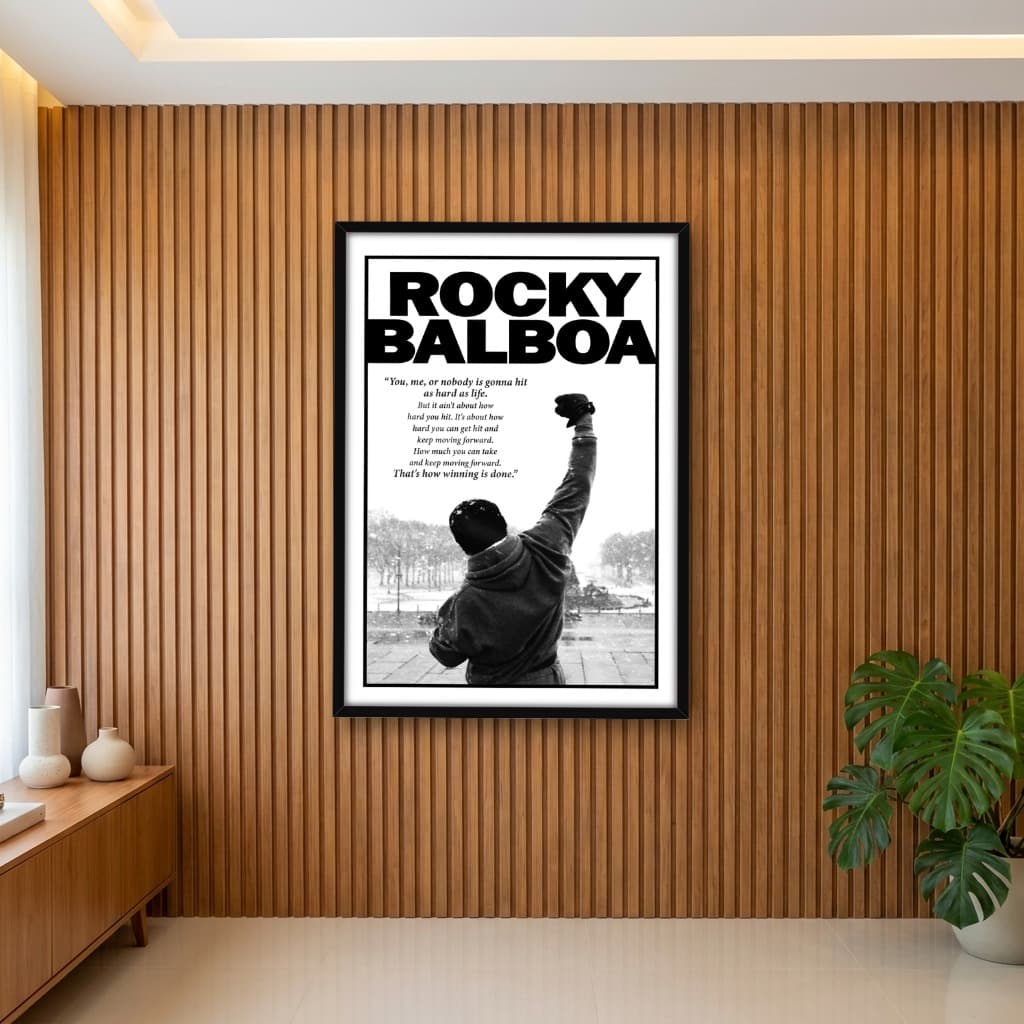 Quadro Decorativo Rocky Balboa vs Quote Inglês