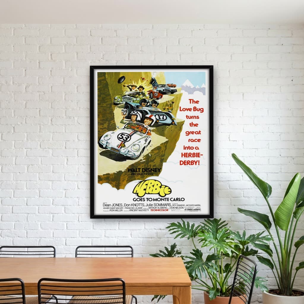 Quadro Decorativo Herbie: Um Fusca em Monte Carlo