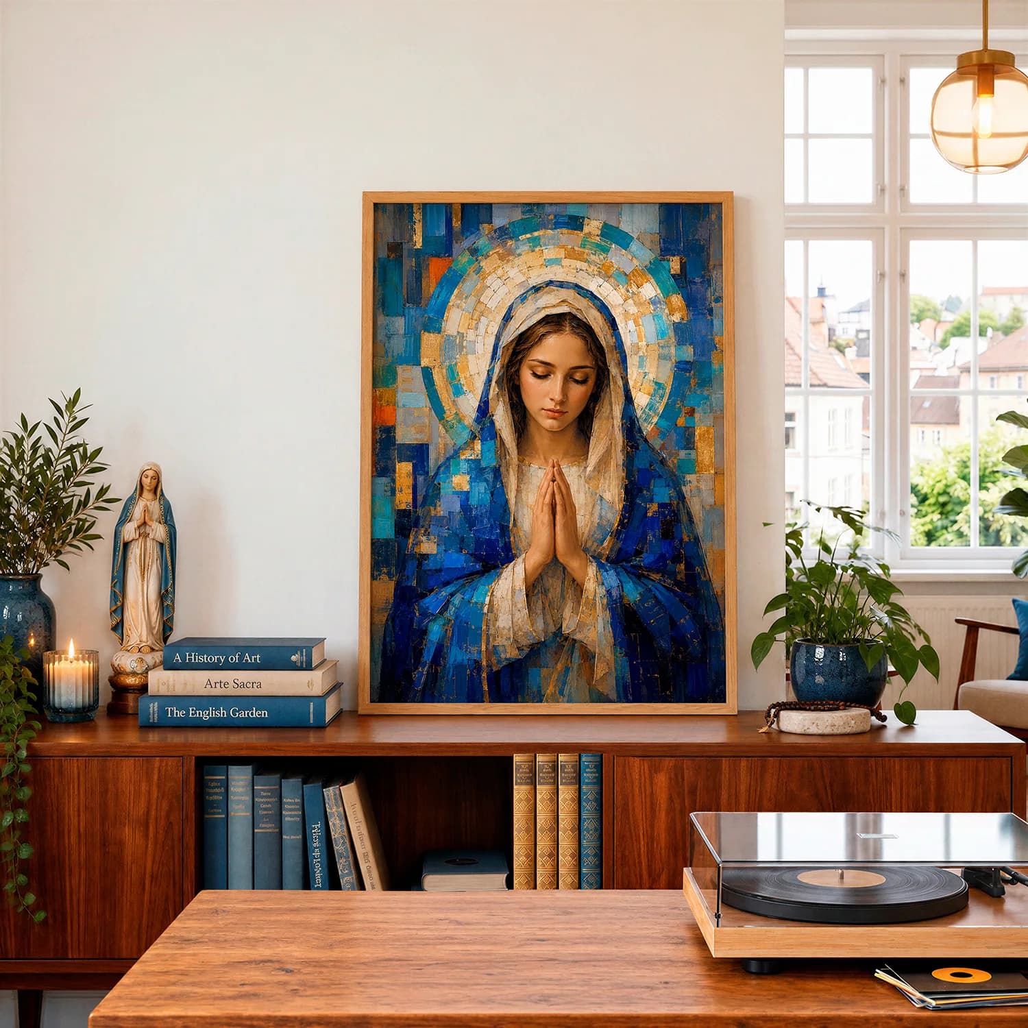 Quadro Decorativo Luz da Oração – Ave Maria em Oração | Arte Sacra