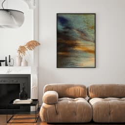 Quadro Decorativo Fluxo Dourado – Arte Abstrata Contemporânea