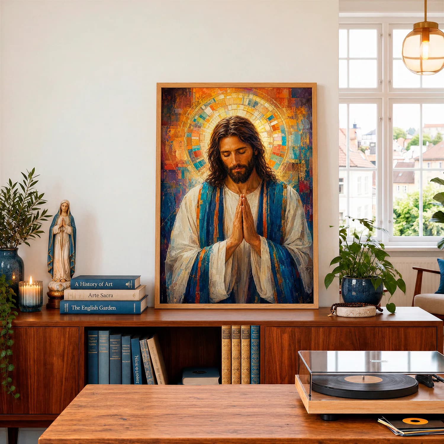 Quadro Decorativo Luz da Oração – Jesus Cristo em Oração | Arte Sacra