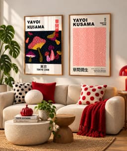 Kit Duo Quadros Decorativos Ma & Line – Yayoi Kusama - Arte Contemporânea