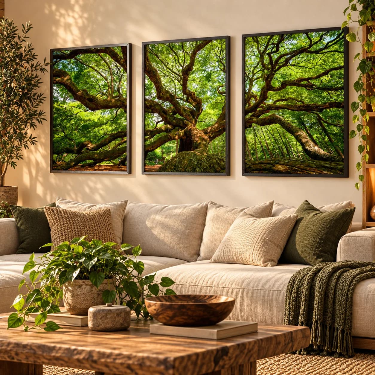 Kit Trio Quadros Decorativos Árvore da Vida – Natureza e Floresta