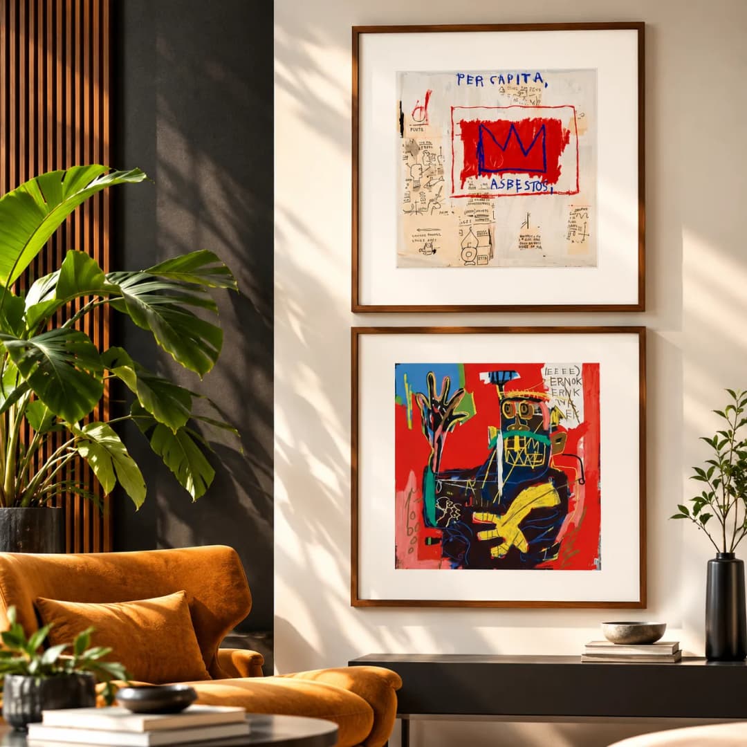 Kit Duo Quadros Decorativos Jean-Michel Basquiat – Per Capita + Ernok