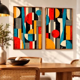 Kit Duo Quadros Decorativos Ritmo Modernista