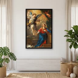 Quadro Decorativo Pintura Anunciação da Virgem Maria Pintor Luca Giordano