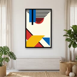 Quadro Decorativo Formas Abstratas Arte Bauhaus -vs03