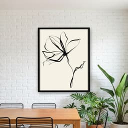 Quadro Decorativo Flor em linha arte