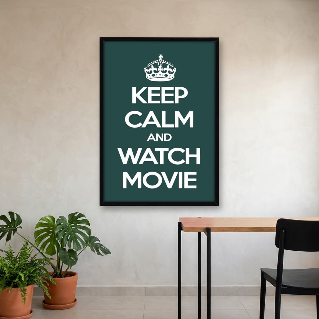 Quadro Decorativo Keep Calm And Watch Movie