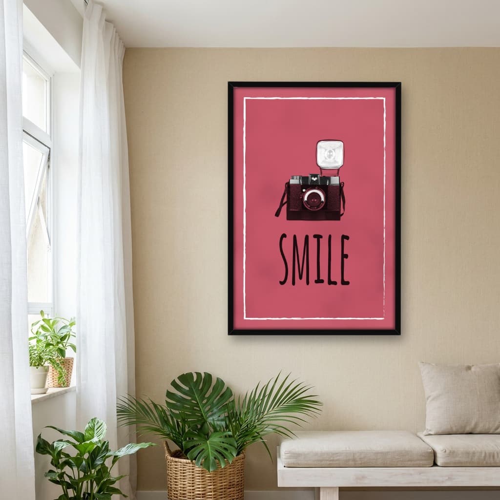 Quadro Decorativo Smile - Vermelho