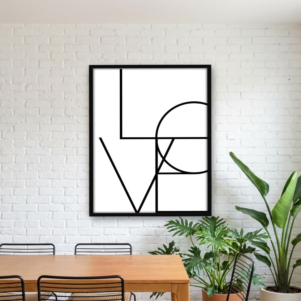 Quadro Decorativo Love Words Escandinavo