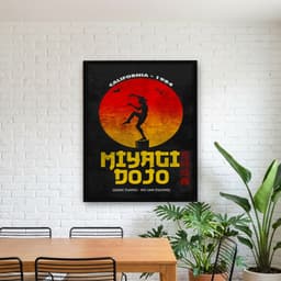 Quadro Decorativo Miyagi-do Karatê Kid Arte - Fundo Preto